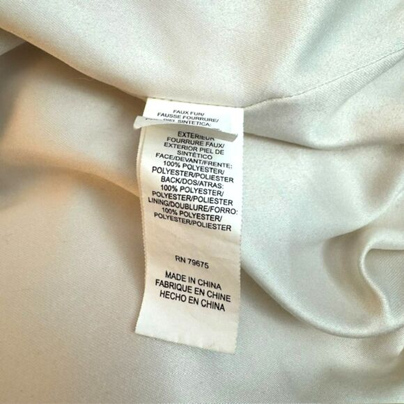LUCKY BRAND IVORY WHITE FAUX FUR TEDDY JACKET COAT SIZE SMALL HTF - Picture 13 of 15